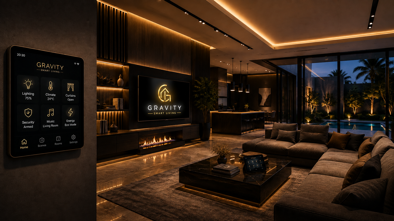 GRAVITY intelligent home automation with integrated media display